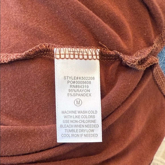 Women's Rust Long Sleeve Top by Red - Picture 7 of 7